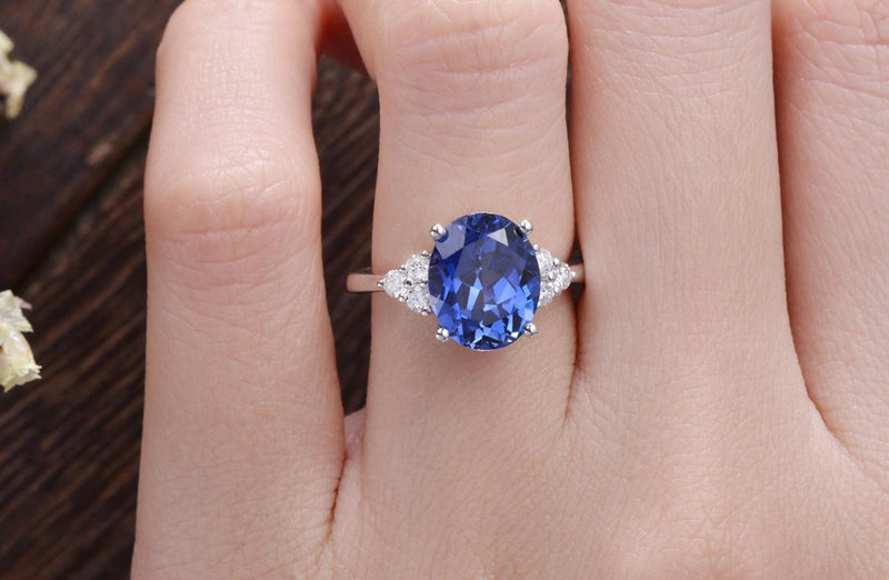 Lab created blue sapphire rings discount