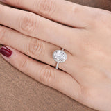 Oval Cut Moissanite Engagement Ring, Vintage Halo Design, Choose Your Stone Size & Metal