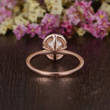 Oval Cut Moissanite Engagement Ring, Vintage Halo Design, Choose Your Stone Size & Metal