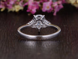 Pear Cut Moissanite Engagement Ring, Edwardian Design, Choose Your Stone Size & Metal