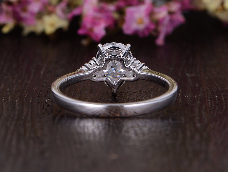 Pear Cut Moissanite Engagement Ring, Edwardian Design, Choose Your Stone Size & Metal