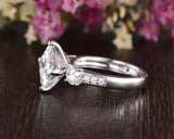 Princess Cut Moissanite Engagement Ring, Vintage Design, Choose Your Stone Size & Metal