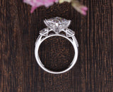 Princess Cut Moissanite Engagement Ring, Vintage Design, Choose Your Stone Size & Metal