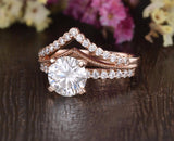 1.75ct Moissanite Ring Set, Round Cut Halo, Colour F, Clarity VVS, Available in a Choice of Metals, Centre Stone 1.25ct