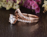 1.75ct Moissanite Ring Set, Round Cut Halo, Colour F, Clarity VVS, Available in a Choice of Metals, Centre Stone 1.25ct