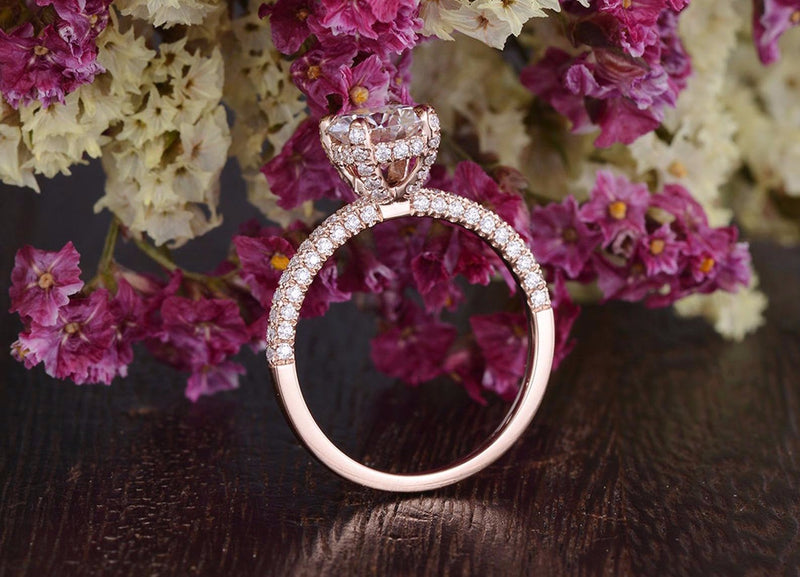 Round Cut Moissanite Engagement Ring, Delicate Vintage Design, Choose Your Stone Size & Metal