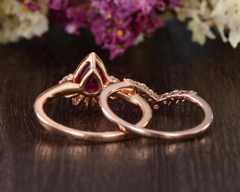 Lab created discount ruby wedding rings