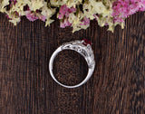 0.75ct Lab Created Ruby Engagement Ring, Art Deco Vintage Design, Oval Cut, Available In All Metal Types