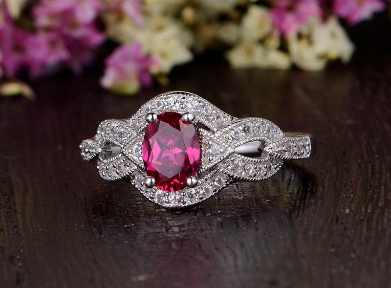 Romantic Ruby Royal Engagement Rings