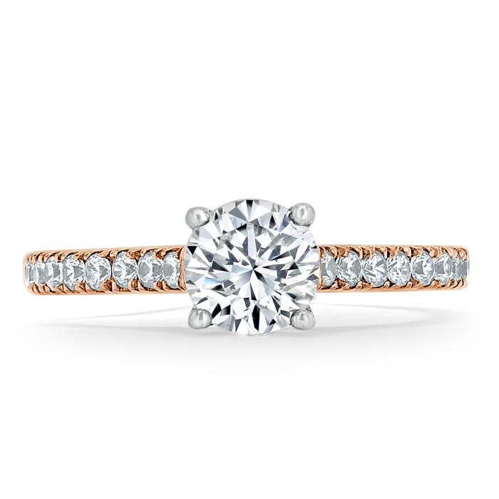 1.00ct  Round Cut Moissanite Halo Engagement Ring, Classic Style,  Available in White Gold, Platinum, Rose Gold or Yellow Gold