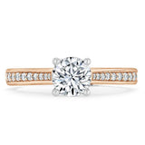 1.00ct  Round Cut Moissanite Halo Engagement Ring, Classic Style,  Available in White Gold, Platinum, Rose Gold or Yellow Gold